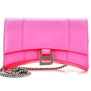 NWT Balenciaga Hot Pink Small Hourglass Crossbody Bag